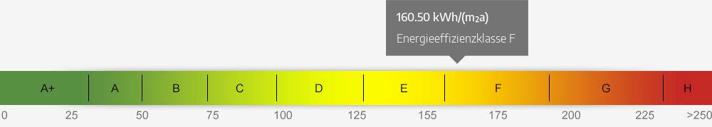 Energieausweis Skala 160.50 kWh/(m²a)